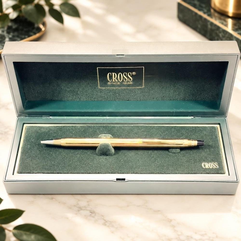 Vintage Cross 1/20 10K Gold Filled Executive Ballpoint Pen Working in Case